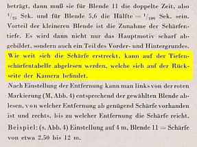 In der frhen Ausgabe 561-37078 K III-9-5-252 der Bedienungsanleitung fr die Altix IV gibt es Hinweise auf die Tiefenschrfetabelle und und das Meritar 2,9/50.
