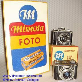 Mimosa I und Mimosa II mit Mimosa-Werbetafel