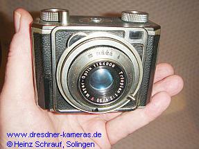 Mimosa II ohne Trage�sen mit Schneckengang-Fokussierung und Objektiv Meyer Trioplan 2,9/50