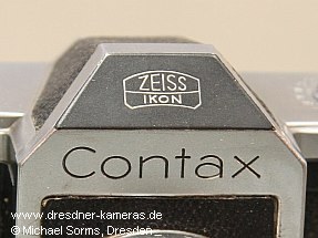 Contax S #1527 mit Sonnar 1:2 f=57mm; mit schwarz �bermalter Frontschr�ge
