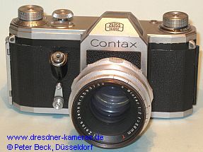 Contax S #31982 mit Biotar 1:2 f=58mm; schon mit genormter Blitzbuchse auf Deckkappe