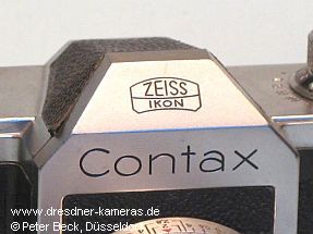 Contax S #6080; schwarz ausgelegte Frontgravuren