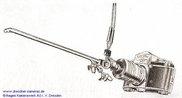 Exakta Varex mit Endoskopkapsel, Endoskop und angeschlossenen Kabeln zum berspannungsschaltgert