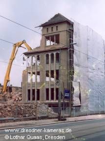 Abriss des Ihagee-Gebudes Blasewitzer Str. 41/43 im Jahr 1995