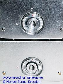 Exa I - Vergleich Entriegelung der Rckwand an Bodenplatte mit A-Z-Gravur bzw. mit rotem Punkt