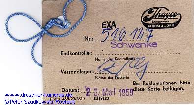 Gertepass zur Exa #516127 von 1959