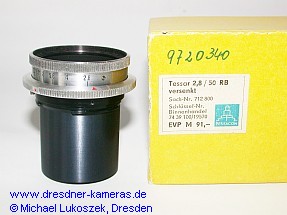 Sonderobjektiv Tessar 2,8/50 mit versenkter Fassung