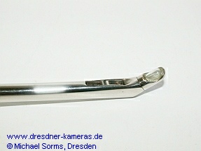 Endoskop/Endoskopschaft des VEB Medizintechnik Leipzig, Schaftspitze mit Bildkanal und 12V-Glhlampe