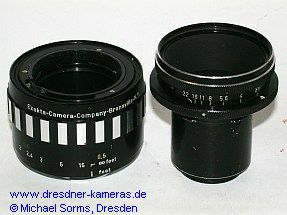 Extenar 2,8/50 mit versenkter Fassung und zugehrige Makrofassung