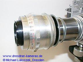 Exakta Varex VX mit Zwischenringen und mit Objektivumkehrring und angeschlossenem Biotar 2/58