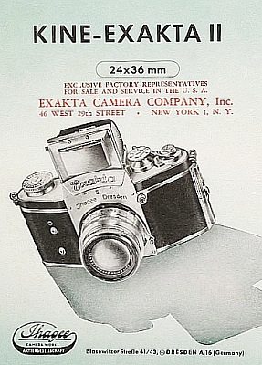 Kine Exakta II - Bedienungsanleitung des US-Importeurs