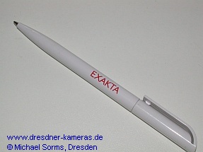 Exakta Kugelschreiber (Nachwendeproduktion der 1990er Jahre - Hersteller Schneider bzw. Pentacon Dresden)