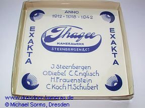 Ihagee-Kachel (Delfter Blau) zur Erinnerung an den 30. Jahrestag der Firmengrndung 1942 - etwa 1990 als Replik gefertigt und an ehemalige Mitarbeiter abgegeben worden