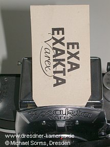 Exa-Exakta-Varex Papierfhnchen fr den Lichtschacht