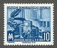 Kein Werbeartikel, aber dennoch extrem werbewirksam - die Exakta-Briefmarke zur Leipziger Herbstmesse 1955