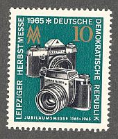 DDR-Briefmarke Leipziger Messe 1965, Praktica mat und Praktisix II, Michel-Nr. 1130