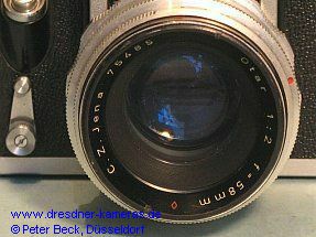 C.Z. Jena Otar 1:2 F=58mm  Nr. 75485, Namensvariante des Biotar 2/58