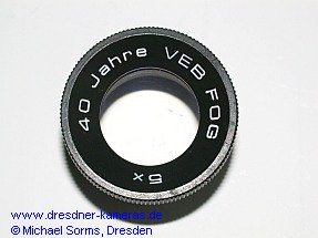 Werbeoptik 40 Jahre VEB FOG (Feinoptisches Werk Grlitz)