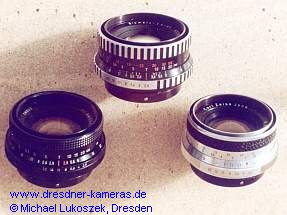 drei  Versionen des Biometar 2,8/80