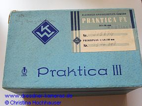Originalkarton zur Praktica III #205674