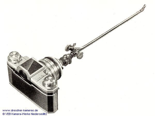 Praktina IIA mit Endoskopzwischenstck und Endoskop