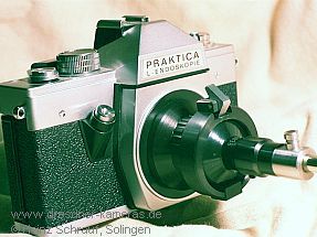 Praktica L-Endoskopie #160833 (2. Praktica-Generation) mit angesetztem Endoskop