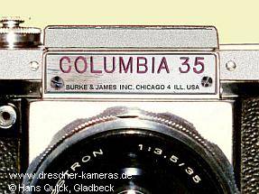 COLUMBIA 35 (Praktica FX) Vertrieb Burke & James, Chicago