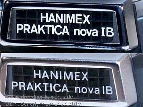 Hanimex Praktica nova IB (unterschiedliche Beschriftungsversionen)