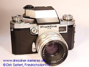 Praktina FX mit modifiziertem Exakta RTL 1000-TTL-Belichtungsmesseinsatz (Ausf�hrung ohne Kopplung des Zeitenrades)