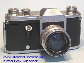 sehr fr�he Contax S #1626 mit Biotar 1:2 f=58mm; noch mit zylindrischem Zeitenknopf und nicht schwarz ausgelegten Frontgravuren